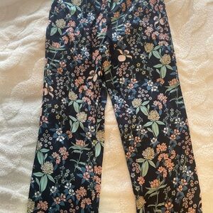 LOFT women’s Floral Print Bottoms - Black and Multicolor